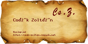Csák Zoltán névjegykártya