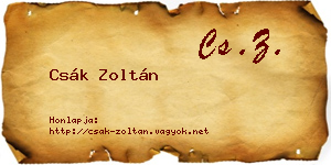 Csák Zoltán névjegykártya